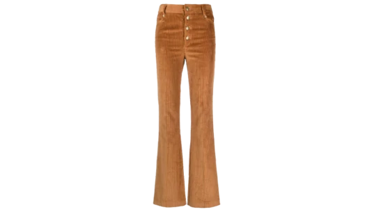 Logo Plaque Vorduroy Flared Trousers