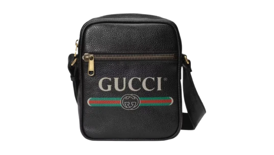 Print Messenger Bag Vintage Logo Black