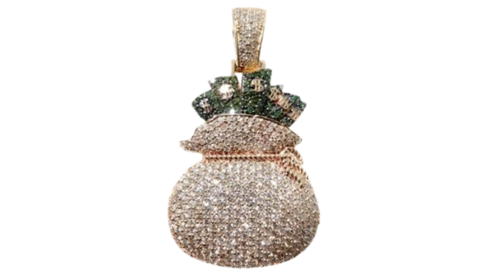 Prong Diamond Money Bag Pendant
