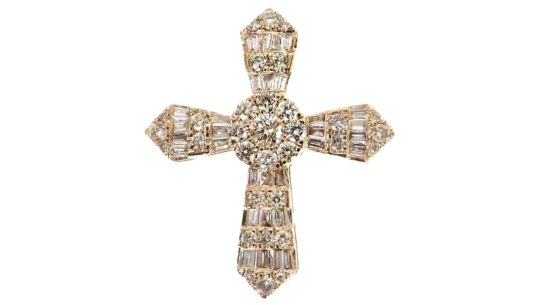Baguette Diamond Cross
