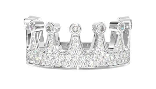 Crown Diamond Ring 14k