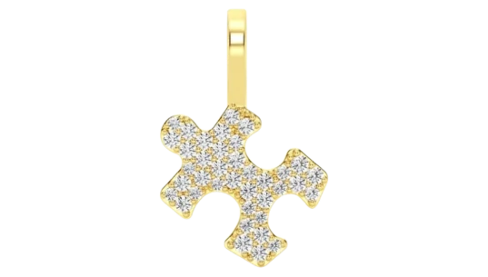 Puzzle Piece Diamond Pendant 14k