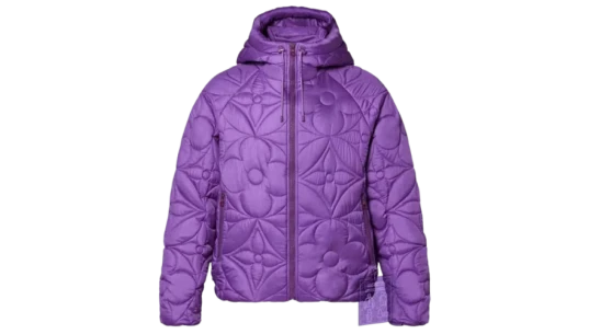 LVSE Flower Quilted Hoodie Jacket - Violet
