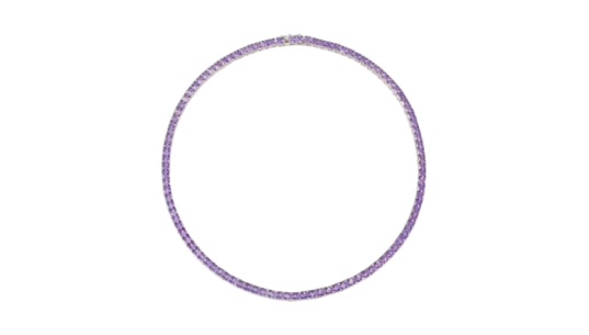 Amethyst Tennis Necklace 18k White Gold