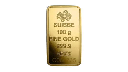 100 gram Gold Bar - PAMP Lady Fortuna Veriscan