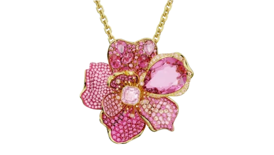 Florere Pendant And Brooch - Pink, Gold