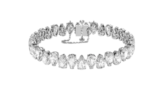 Millenia Tennis bracelet Pear cut - White, Rhodium