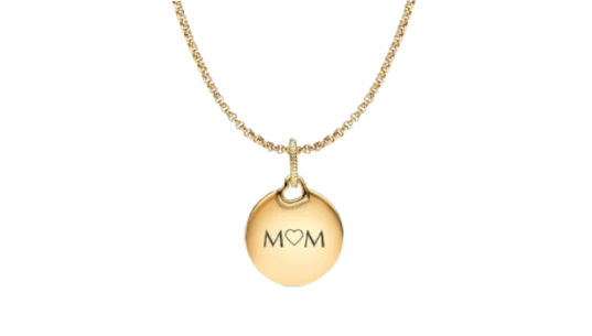 Engravable Round Tag Dangle Charm Necklace Set