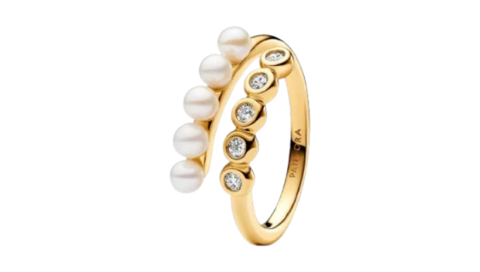 Freshwater Pearls Stone Ring - 14k Gold 
