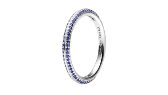 ME Blue Pavé Ring - Sterling Silver