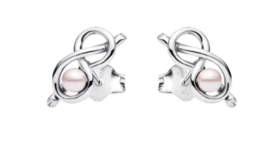Infinity Knot Stud Earrings - Sterling Silver