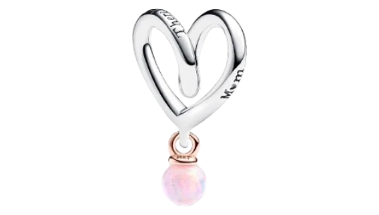 Wrapped Heart Charm - Sterling Silver, Rose Gold