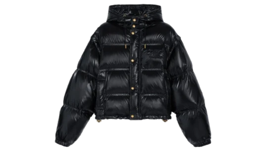 Cropped Triomphe Down Jacket - Black