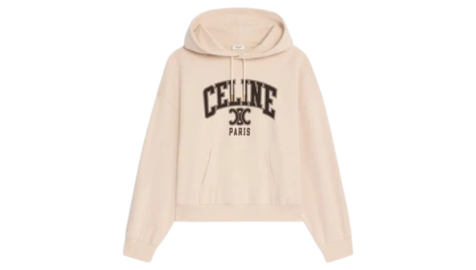 Oversized Cotton Logo Hoodie - Champagne/Cacao