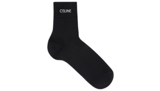 Celine Logo Socks In Cotton - Black