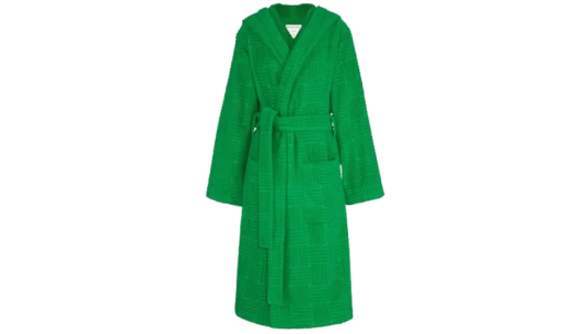 Intreccio Pattern Cotton Bathrobe - Grass