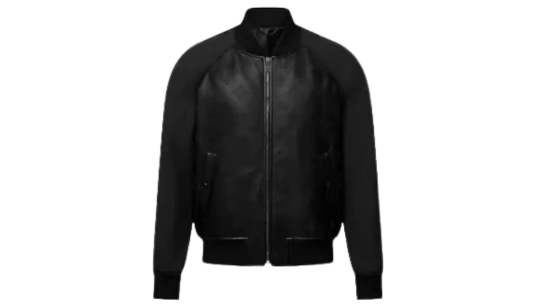 Monogram Leather Mix Tracksuit Blouson - Black