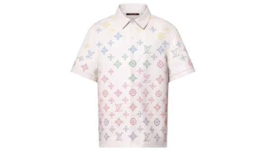 Monogram Flower Perforated Leather Polo Shirt - Multicolor