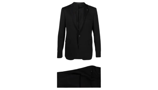 Fitted Single-Breasted Suit - Black