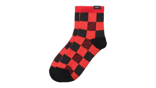 Half Crew Plaid Socks - Racing Red/Black