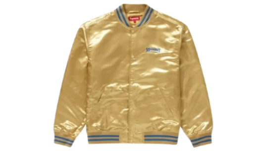 Satin Varsity Jacket - Gold