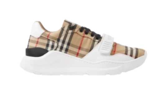 Check, Suede and Leather Sneakers - Archive Beige