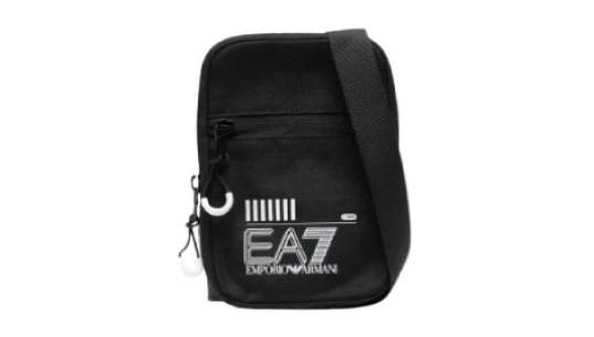 Logo Print Messenger Bag - Black
