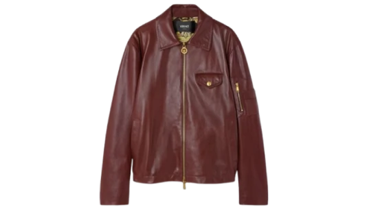 Leather Blouson Jacket - Brown