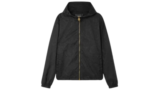 Barocco Jacquard Windbreaker Jacket - Black