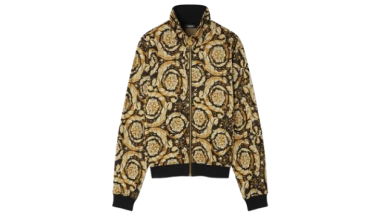 Barocco Jacquard Zip Sweatshirt - Black/Gold