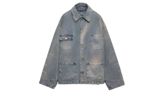 Distressed Effect Jacket - Light Blue