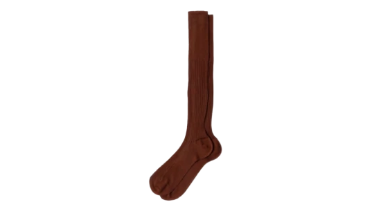 Ribbed Knee High Socks - Chocolate Brown