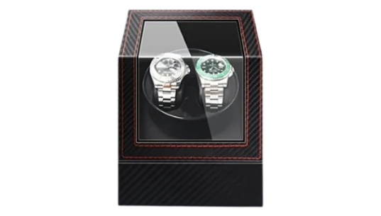 Double Watch Winder Case - Black/Red