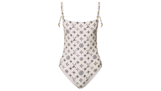 Monogram Swimsuit - White/Blue