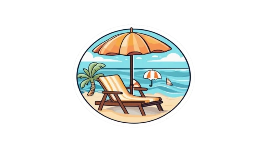 Summer Vacation Beach Umbrella Sticker