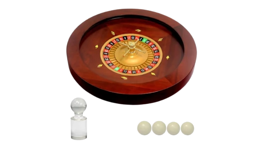 Deluxe Wooden Roulette Wheel Set - Dark