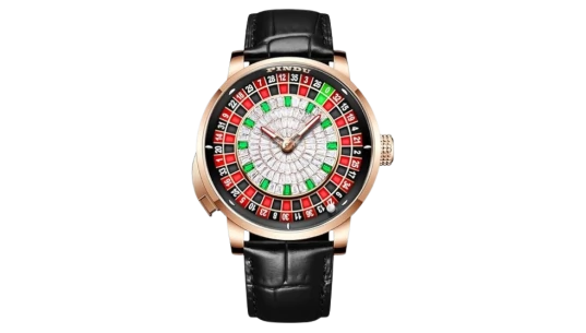 Roulette Wheel Dial Watch - Rhinestones Black