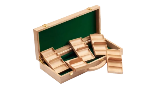 500 Pcs Round Solid Wood Chip Case - Oak