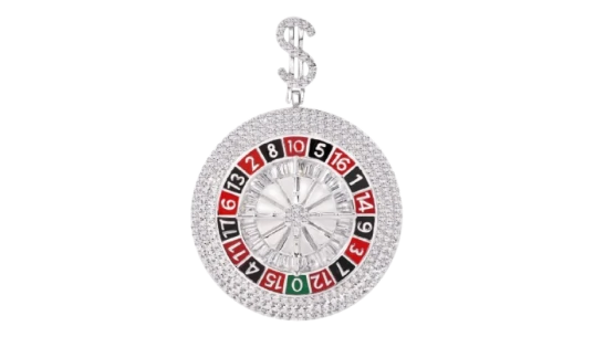 Casino Roulette Clear - 925 Sterling Sivler, CZ