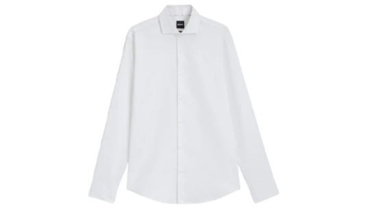 Shirt In Easy-Iron Stretch-Cotton Twill - White