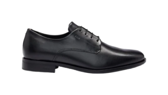 Leather Derby Shoes With Signature Trims - Black