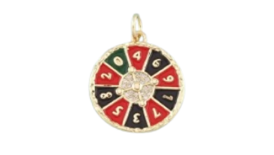 18K Gold Filled Roulette Game Pendant