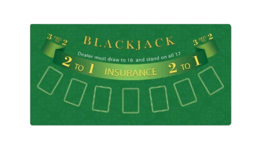 Blackjack Table Non-Slip Rubber Poker Mat - Green