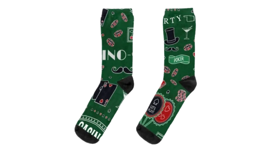 Casino Print Socks - Green