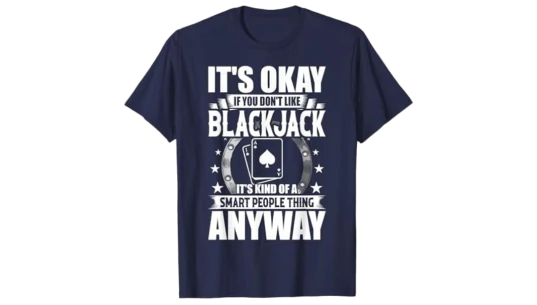 Blackjack Print T-Shirt - Blue