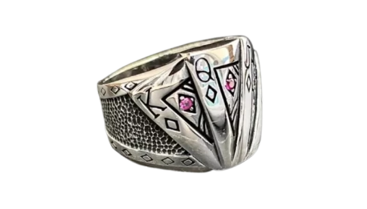 Playing Poker Cards Ring - Sterling Silver