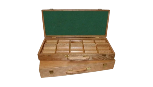 500 Poker Chip Oak Case