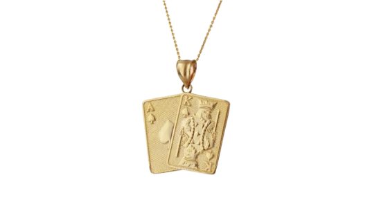 Gold Ace and King of Spades Necklace