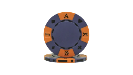 Blue Tri Color Suit Design Poker Chip
