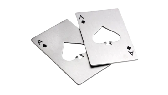 Poker Cards Bottle Opener - Stainless Steel